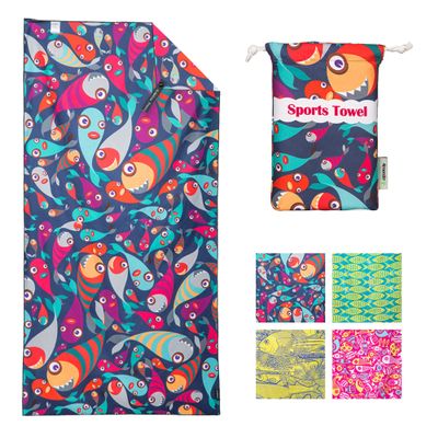 4Monster Microfiber Beach Towel Quick Dry,Super Absorbent Lightweight Travel Towel for Swimmers, Sand Free Camping Towel, Beach Towels for Pool,Swim,Water Sports,Yoga