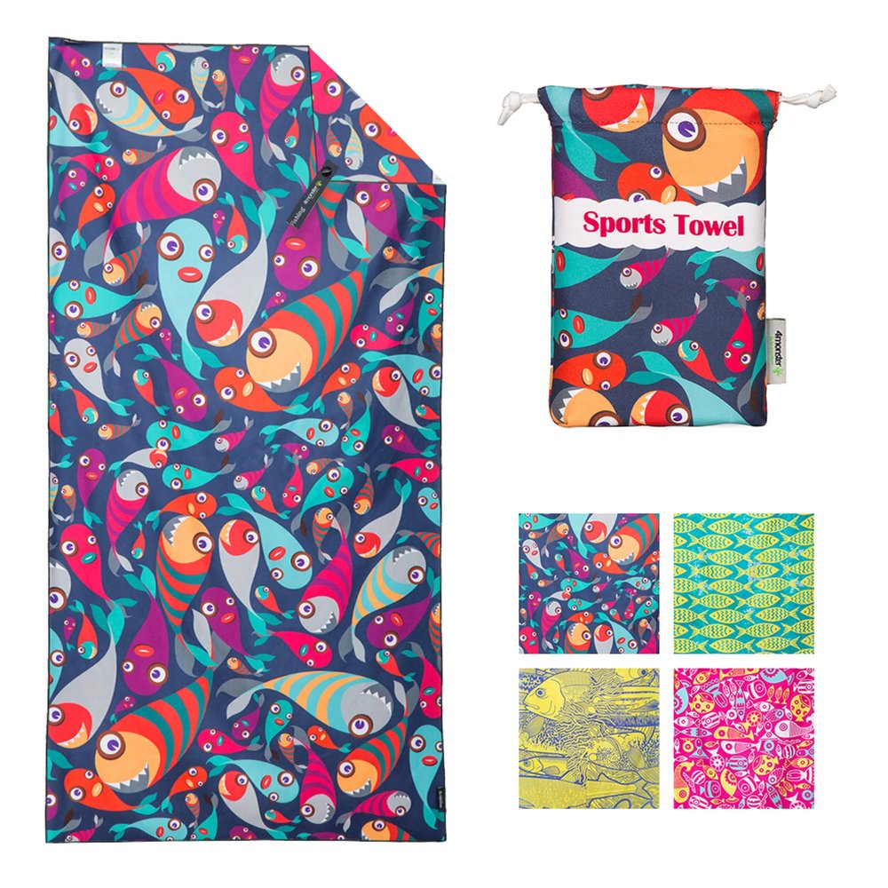 4Monster Microfiber Beach Towel Quick Dry,Super Absorbent Lightweight Travel Towel for Swimmers, Sand Free Camping Towel, Beach Towels for Pool,Swim,Water Sports,Yoga