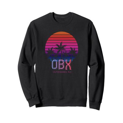 80s 90s Retro North Carolina Beach Vacation OBX Outer Banks Sweatshirt