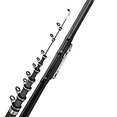 DKEKE Carbon Fiber Spinning Fishing Rod Power Telescopic Rock Fishing Pole Carp Feeder Travel Boats Sea 2.4m2.7m3.6m4.5m5.4m6.3m VBONI DKEKE (Color : Black, Length : 3.6 m)