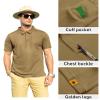ZITY Mens Polo Shirt Short Sleeve Sports Tactical T-Shirt Athletic Golf Polos Daily Casual Stylish Collared Shirts for Men Khaki XX-Large view 2
