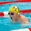 2Packs Kids Cartoon Fish Swim Caps Children Elastic Swimming Hats Silicone Swimming Caps for Girls and Boys Waterproof Stretchy Swim Bathing Caps Keep Hair Clean Dry (1*Blue and 1*Yellow) view 2