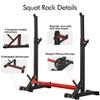 CANPA Adjustable Squat Rack Stand Multi-Function Barbell Rack Weight Lifting Gym Dumbbell Racks Home Gym Bench Press Rack Dumbbell Racks Stands 600Lbs Red view 2