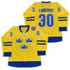 Rainbow Hawk Men's 2014 Henrik Lundqvist Team Sweden Olympic Hockey Jersey Stitched (Yellow, S) view 1