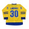 Rainbow Hawk Men's 2014 Henrik Lundqvist Team Sweden Olympic Hockey Jersey Stitched (Yellow, S) view 3