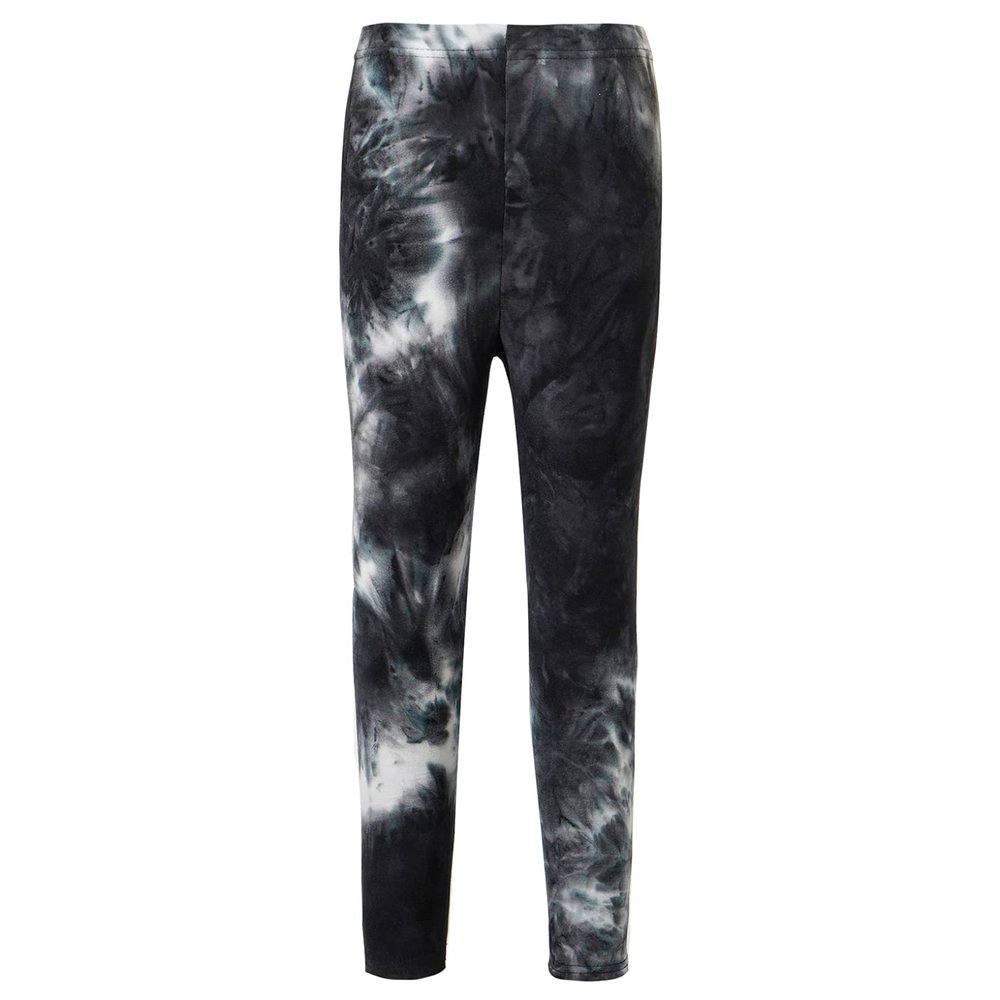 Kaerm Kids Girls Athletic Leggings Tie Dye Stretchy Workout Dance Jogger Pants Trousers Casual Activewear White&Black 1-2