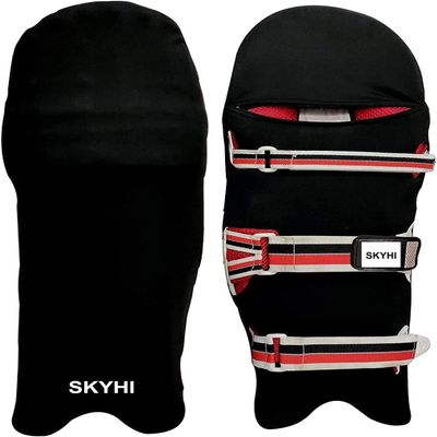 Skyhi Colored Cricket Batting Pads Covers - Leg Guards Clads - Leg Guard Skin (Black-1)