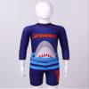YONGHS Baby Boys Shark Swimsuit Swimwear 2-Piece Outfits Swim Shirt and Trunks Bathing Suit Rash Guard Blue 3-4 Years view 3