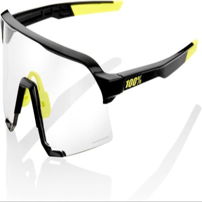 100% S3 Sport Performance Cycling Sunglasses (GLOSS BLACK - Photochromic Lens)