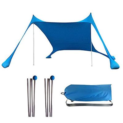 YINHA UPF50 UV Protection Portable Beach Tent Sun Shelter Waterproof,4 Sandbag Anchors and Stability Poles, for Outdoor Camping Trips, Fishing, Suitable for 3-4 People (Color : Blue)