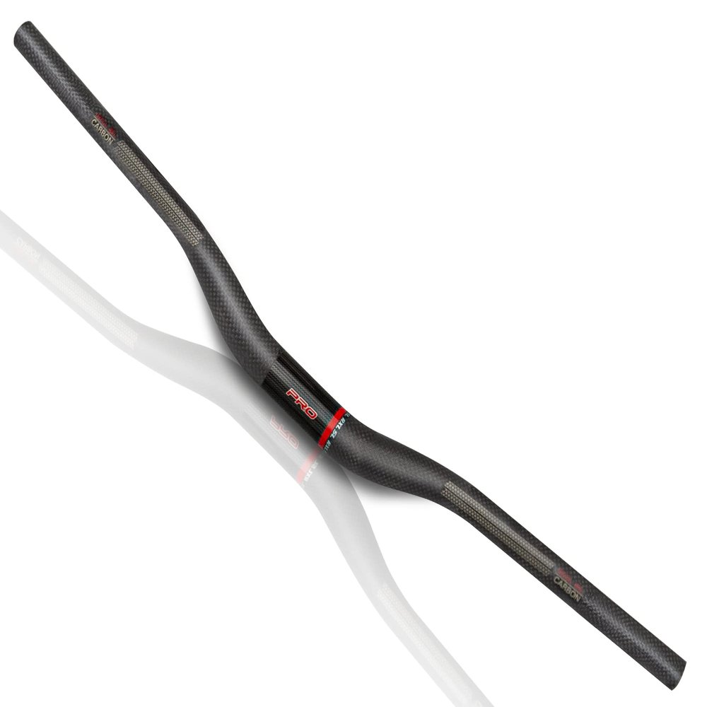 Carbon Handlebars 31.8, Mountain Bike Handlebars, MTB Bars Riser Handlebars 31.8, Carbon Fiber handlebars 720mm 740mm 760mm MTB Bike Handle bars (Red pro 3K, 720mm) Bicycle Bars
