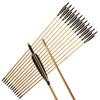 e5e10 33inch Wooden Arrows Handmade Archery Target Arrows with Field Points for Recurve Bow Longbow Hunting Practice with Turkey Feather Fletching 12PACK (Black) view 1