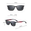 COTIA Men's Polarized Full Reading Sunglasses Square TR Frame Fashion Two-tone Temples Outdoor Sports Presbyopic Sun Glasses (black red, 2.5) view 3