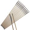 e5e10 33inch Wooden Arrows Handmade Archery Target Arrows with Field Points for Recurve Bow Longbow Hunting Practice with Turkey Feather Fletching 12PACK (White) view 1