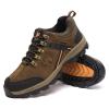 hongrenamz Hiking Boots Mens Trekking Shoes Walking Lightweight Outdoor Mountain Low-top Trainers Lace up Sneakers Brown-EU44/US10 view 2