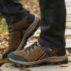 hongrenamz Hiking Boots Mens Trekking Shoes Walking Lightweight Outdoor Mountain Low-top Trainers Lace up Sneakers Brown-EU44/US10 view 4