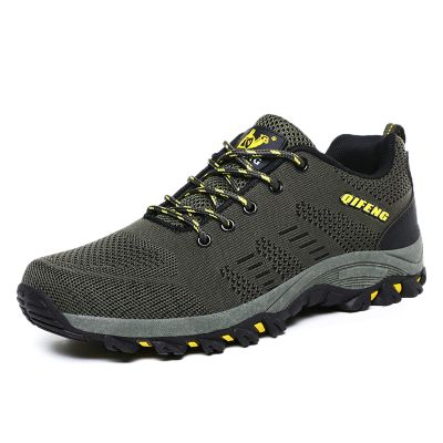 Men's Lightweight Walking Trainers Hiking Trekking Shoes Breathable Low Rise Outdoor Shoes Green-EU42/US8.5