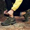 hongrenamz Mens Walking Waterproof Hiking Shoes Lightweight Vent Breathable Camping Trekking Shoes Brown-EU44/US10 view 3