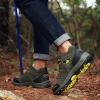 hongrenamz Mens Walking Waterproof Hiking Shoes Lightweight Vent Breathable Camping Trekking Shoes Brown-EU44/US10 view 4