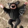 AGQT It's My 1st Halloween Outfit Black Bat Costume Cloak Romper Hat Halloween Costumes Long Sleeve 2PCS Romper Black Ear Size 0-6 Months(70) view 3