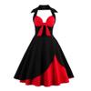 50s Dress Vintage Cocktail Halter Dress 1950s Rockabilly Audrey Dress Black M view 1