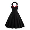 50s Dress Vintage Cocktail Halter Dress 1950s Rockabilly Audrey Dress Black M view 2