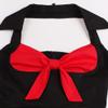 50s Dress Vintage Cocktail Halter Dress 1950s Rockabilly Audrey Dress Black M view 3