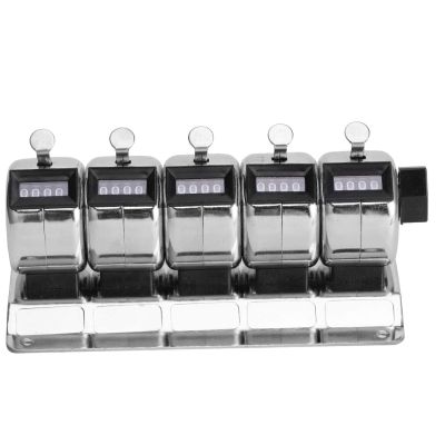 Mechanical Counter, Manual Clicker Counter 0-9999 Counting Range 5 Units Metal Counter Hand Tally Counter Mechanical Palm Counter Clicker Counter for Receiving Goods