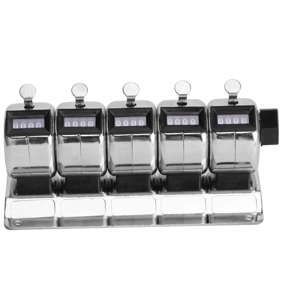 Mechanical Counter, Manual Clicker Counter 0-9999 Counting Range 5 Units Metal Counter Hand Tally Counter Mechanical Palm Counter Clicker Counter for Receiving Goods