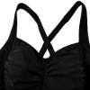 Hilor Women's Tankini Tops Shirred Tummy Control Swimsuits Cross Back Tankini Swimwear Tops Black 8 view 4