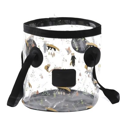 ESTELLEF Transparent Collapsible Bucket,Multifunctional Portable Wash Basin Folding Bucket Water Container Fishing Bucket for Travelling Camping Hiking Fishing Gardening (Color : D, Size : 10L)