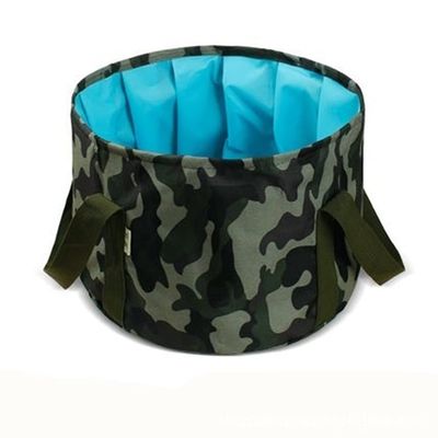 Camouflage Collapsible Bucket with Handle,Portable Camping Bucket Lightweight Outdoor Basin Fishing Bucket,Folding Bucket for Fishing,Camping,Hiking,Car Washing and More ( Color : Camouflage Green )