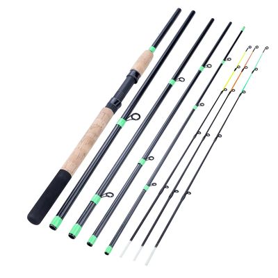 DKEKE Fishing Rod Lengthened Handle6 Sections Fishing Rod L M H Power Carbon Fiber Travel Rod Fishing Tackle DKEKE (Color : Light Green)