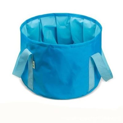 ESTELLEF Camouflage Collapsible Bucket with Handle,Portable Camping Bucket Lightweight Outdoor Basin Fishing Bucket,Folding Bucket for Fishing,Camping,Hiking,Car Washing and More (Color : Blue)