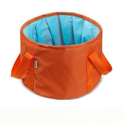 ESTELLEF Camouflage Collapsible Bucket with Handle,Portable Camping Bucket Lightweight Outdoor Basin Fishing Bucket,Folding Bucket for Fishing,Camping,Hiking,Car Washing and More (Color : Orange)