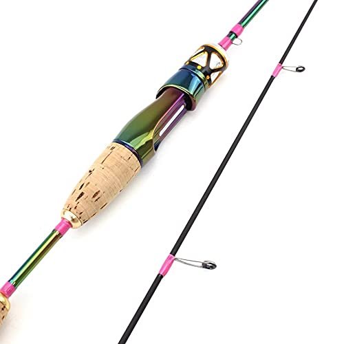 DKEKE 1.68m Colorful Solid Tip Trout Lure Fishing Rod UL Power Ultralight 3-7g Carbon Spinning/Casting Rod Probale Fishing Pole DKEKE (Color : White)