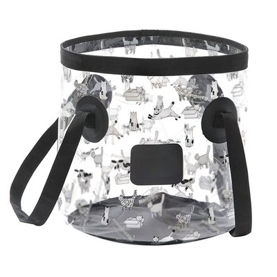 ESTELLEF Transparent Collapsible Bucket,Multifunctional Portable Wash Basin Folding Bucket Water Container Fishing Bucket for Travelling Camping Hiking Fishing Gardening (Color : B, Size : 20L)
