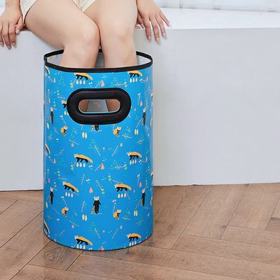 ESTELLEF Collapsible Bucket,Portable Foldable Bucket Water Container Wash Basin for Fishing,Camping,Gardening, Travel,Outdoor Activities,Lightweight & Durable,Space-Saving (Color : Blue, Size : 31L)