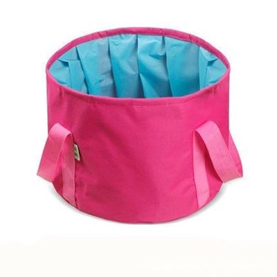 ESTELLEF Camouflage Collapsible Bucket with Handle,Portable Camping Bucket Lightweight Outdoor Basin Fishing Bucket,Folding Bucket for Fishing,Camping,Hiking,Car Washing and More (Color : Rose red)