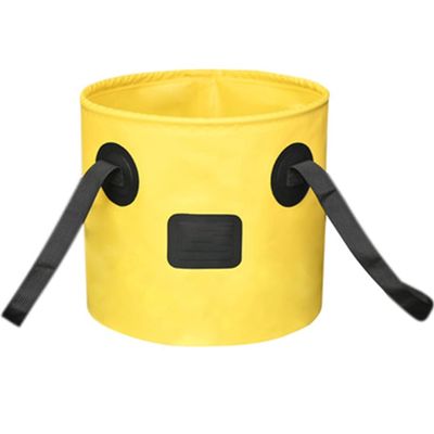 ESTELLEF Collapsible Bucket 5 Gallon Camping Water Storage Container Portable Folding Foot Bath Tub Wash Basin for Traveling Hiking Fishing Boating Gardening (Color : Yellow, Size : 20L)
