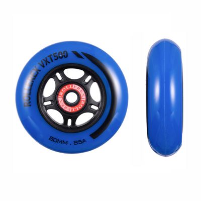 Rollerex VXT500 Inline Skate Wheels  2-Pack (Optional Bearings, Spacers and Washers) - Durable Replacement Roller Blade Wheels for Indoor & Outdoor Skating (Deep Sea Blue, 76mm)