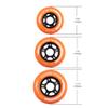 Rollerex VXT500 Inline Skate Wheels  2-Pack (Optional Bearings, Spacers and Washers) - Durable Replacement Roller Blade Wheels for Indoor & Outdoor Skating (Sunrise Orange, 76mm) view 4