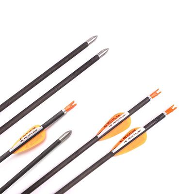 Spine 350 Arrow 28.5 Inch Arrow Target Practice Arrow Hunting Arrow Carbon Arrows Compound Bow Recurve Bow Adult Youth Archery Indoor Outdoor Shooting Bullet Tip 12pc