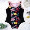 renvena Kid Girls Two Piece Swimwear Tie-Dye Swim Leotard with Pure Color Skirt Bathing Suit Tankini Sets Orange 6 view 3