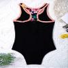 renvena Kid Girls Two Piece Swimwear Tie-Dye Swim Leotard with Pure Color Skirt Bathing Suit Tankini Sets Orange 6 view 4
