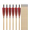 e5e10 Wooden Arrows Archery Handmade Arrows 33inch Shaft with Turkey Feather Fletching for Recurve Bow Longbow Hunting Practice 12PACK (Red) view 4