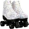 Double Row, Men's and Women's Roller Skates, Four-Wheel, Shiny Men's and Women's Roller Skates, Unisex,F-35 view 3