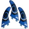 BPS 'Stealth' Performance Core and Netted Thruster Fin Set - 3pc Fiberglass Surf Board Fins with FCS G5 M5 Style - Surfing Fins (Koru Dark Blue)