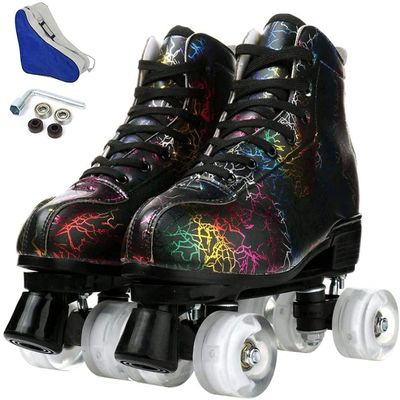 Double Row, Men's and Women's Roller Skates, Four-Wheel, Shiny Men's and Women's Roller Skates, Unisex,C-41