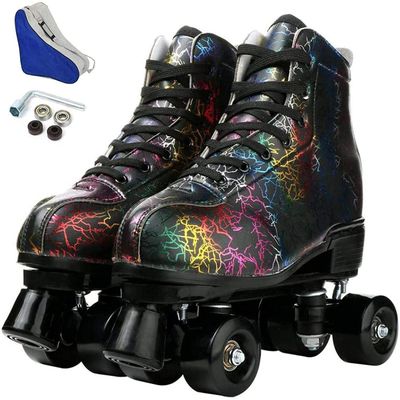 Double Row, Men's and Women's Roller Skates, Four-Wheel, Shiny Men's and Women's Roller Skates, Unisex,E-43